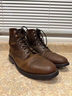 THURSDAY BOOT Brown Leather Men's Lace-Up Cap-Toe Boots CAPTAIN sz 11 Dress